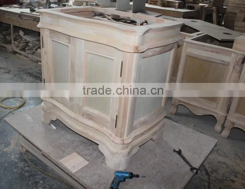 Solid wood antique 60" bathroom vanity prefab homes & renovation homes