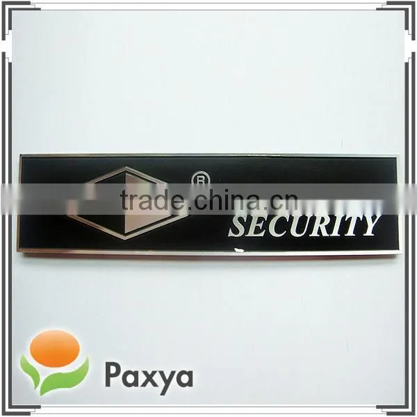 Metal logo ; Embossed metal label