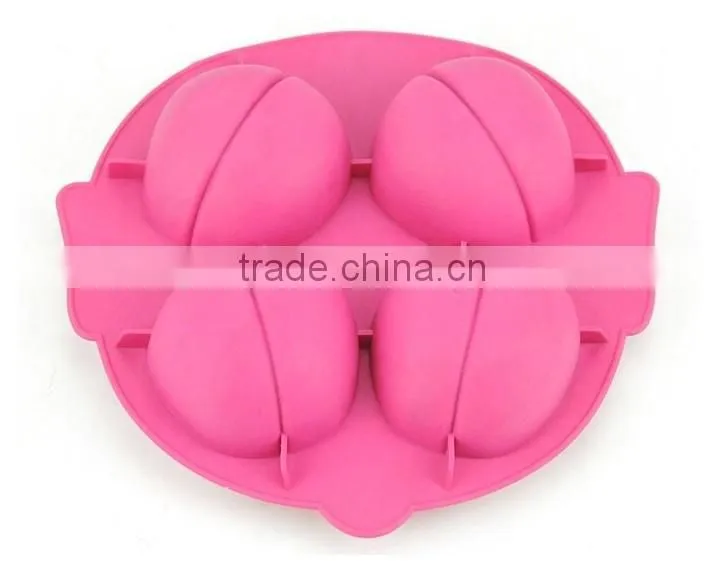 frozen brain shape silicone ice cube jello chocolate tray molds Makes 4 Cubes