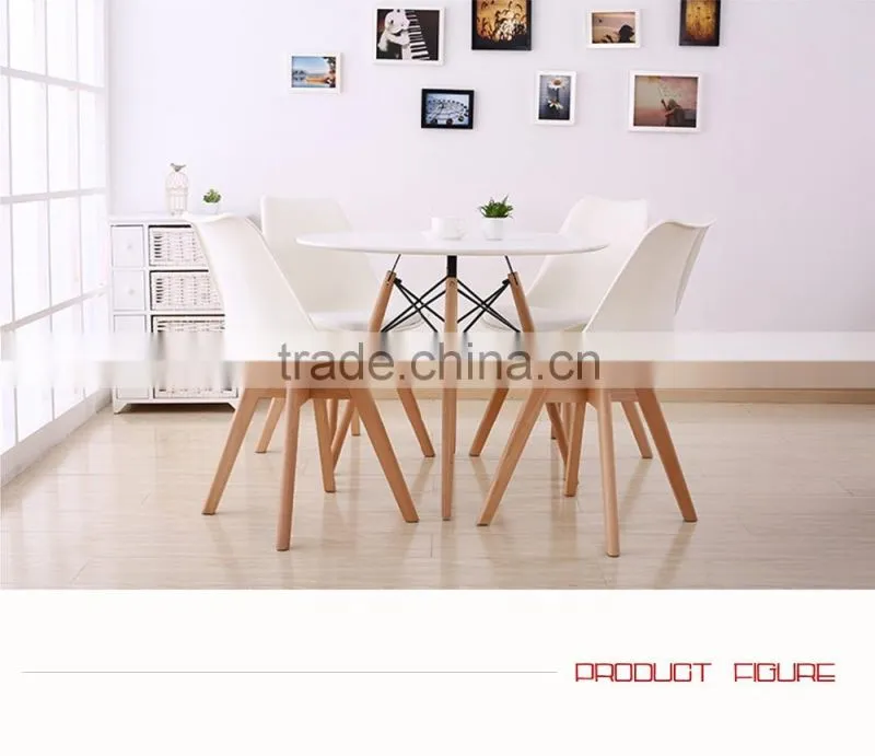 MDF dining table with metal frame & beech wood legs