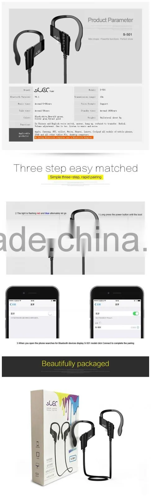 Alibaba express popular stereo sport karaoke microphone wireless headset