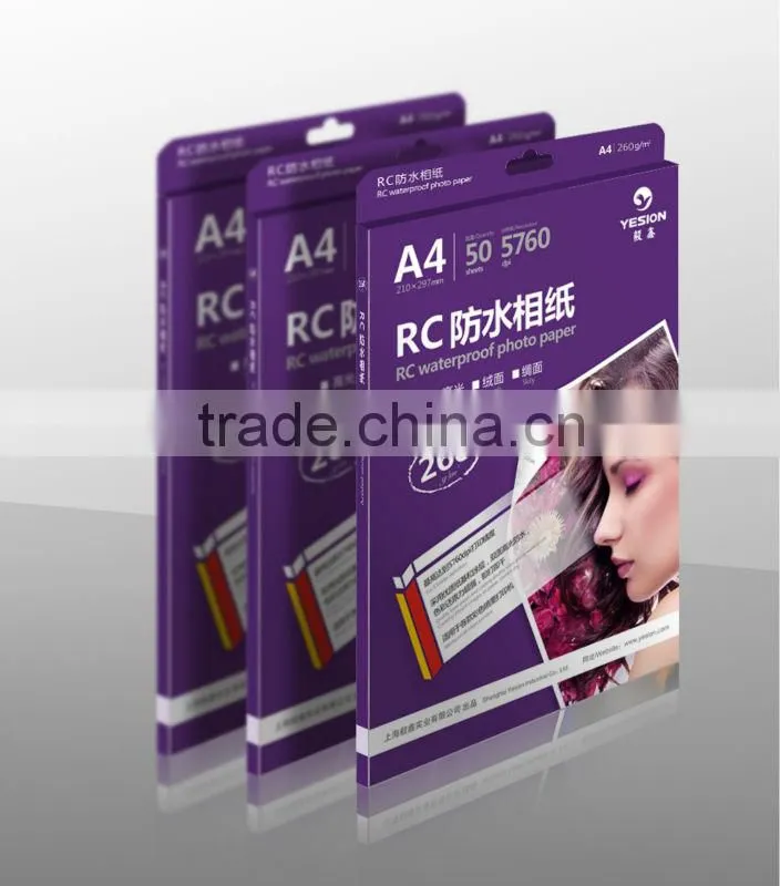 Wholesale desktop inkjet printer high glossy photo paper waterproof A4