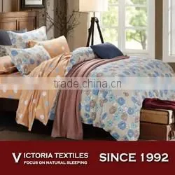Polka Dot Floral Screen Print Gray Cotton Duvet Cover Set Full Teenage Bedding Set