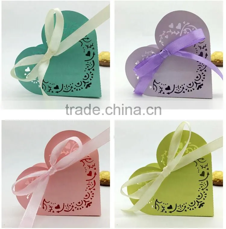 Cut heart shape laser cut paper favor boxes wedding favor box