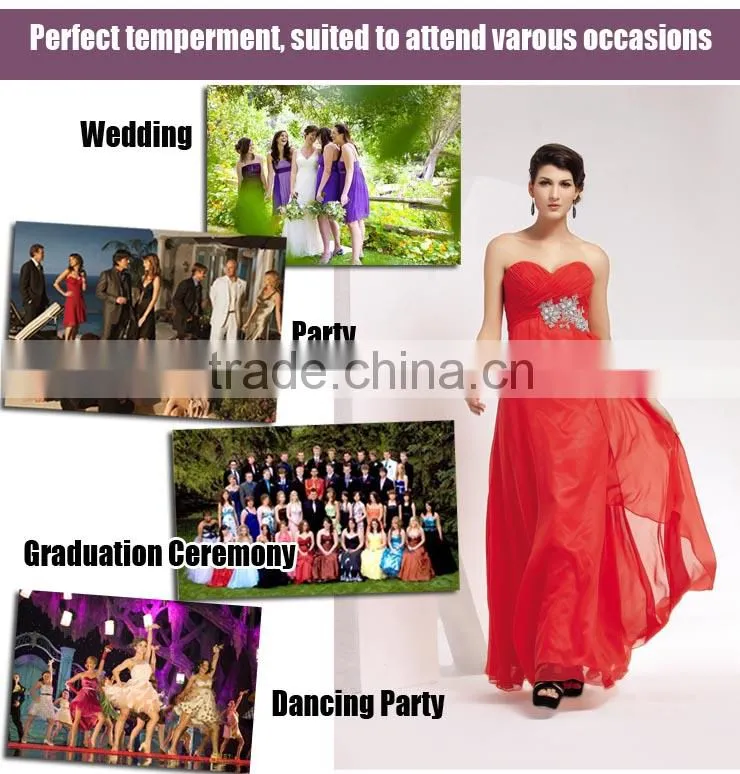 Simple backless chiffon beaded and ruffle red strapless quinceanera dress