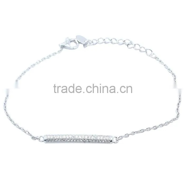 925 silvert charm bracelet rodium plated jewelry factory direct sale