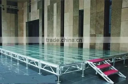 new arrival aluminum assemble glass stage with adjustable height