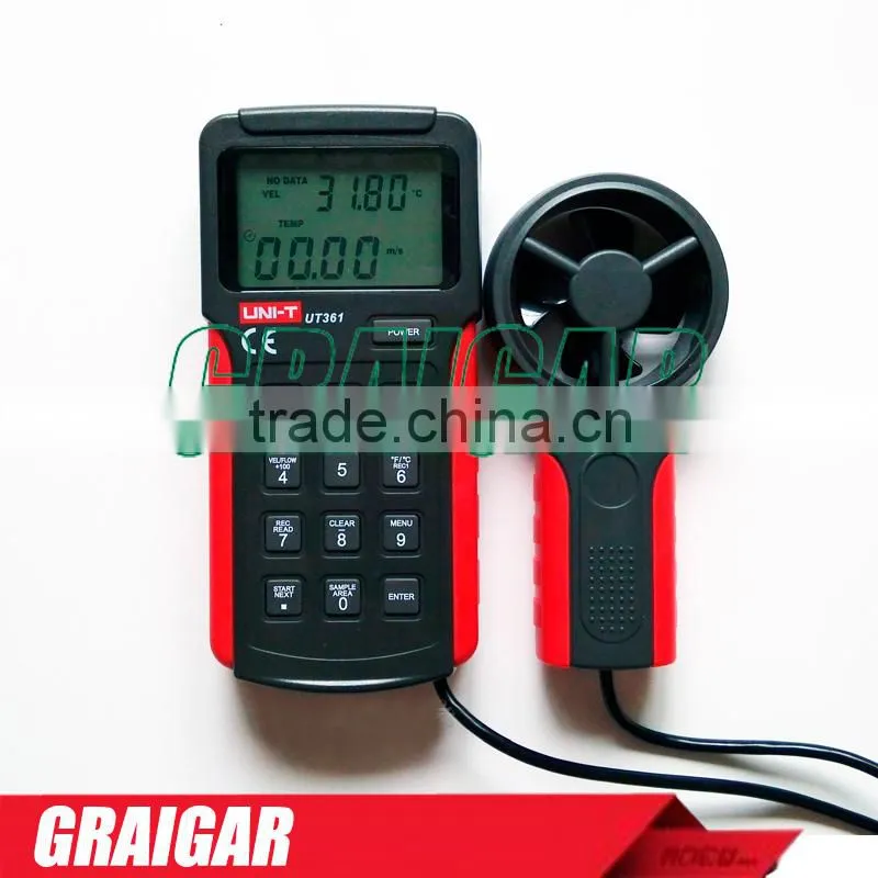 Digital Anemoscopes UNI-T UT361 high preciasion wind wheel type anemoscope Flow meter wind speed blast capacity Tester