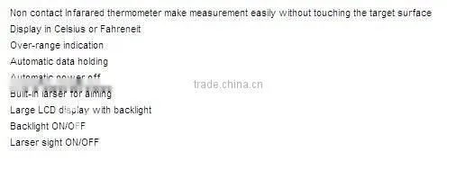 Emissivity0.10~1.00(adjustable),Alarm& Laser Aiming Infarared thermometer ST380C