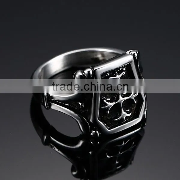 Men Jewelry Punk Style Fashion Cross Design Ring 2016