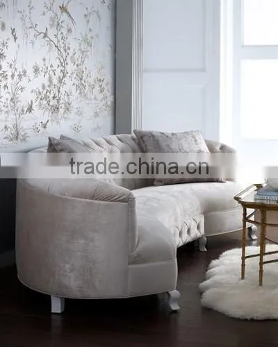 Velvet fabric living room furniture handcrafted tufted sofa chesterfield sofa