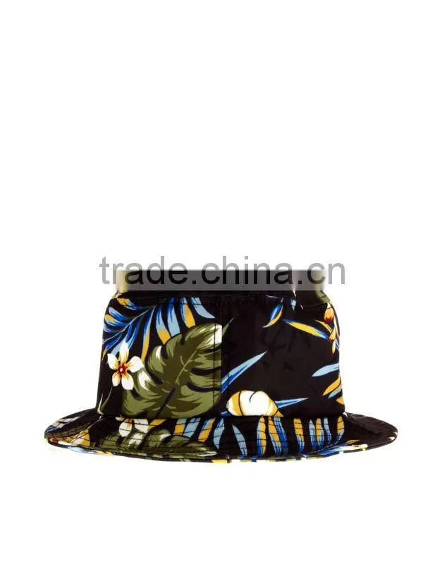 2014 streetwear flower bucket hat wholesale custom floral print bucket hat