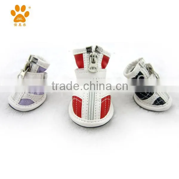 JML fashion PU leather weightlifting red dog shoes for sale pet shoes pet accessories