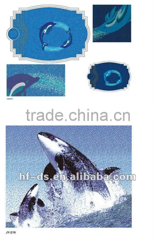 Dolphin mosaic for swimming pool