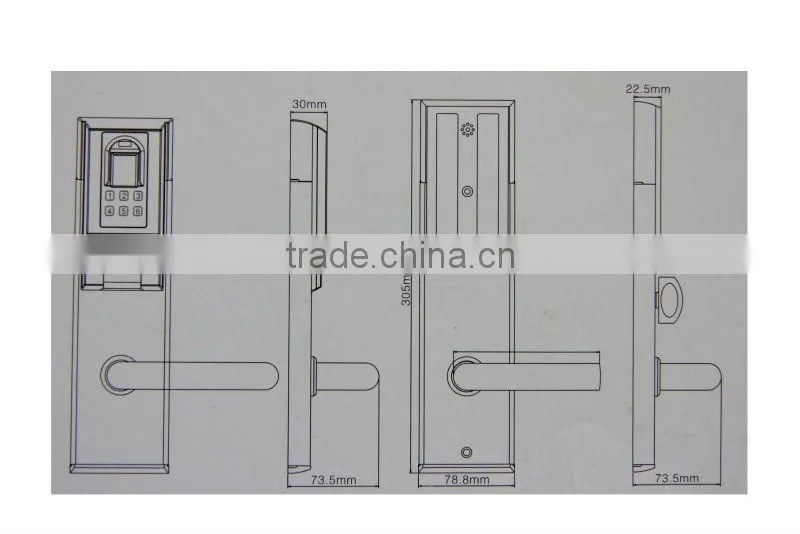 red bronze biometric fingerprint door lock for apartment