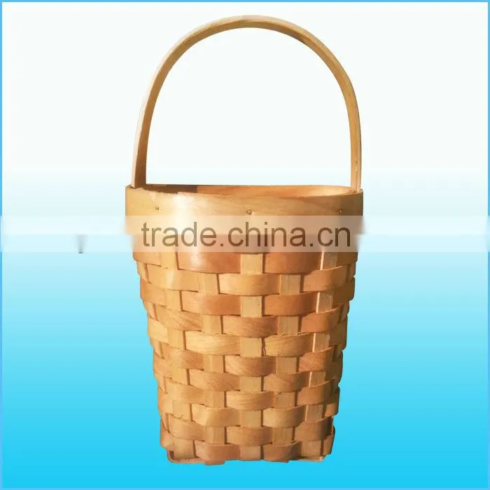 Handmade weaving honey colour wall hanging wooden basket