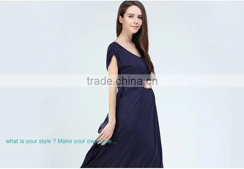Long breastfeeding dress maternity clothes Fashionable