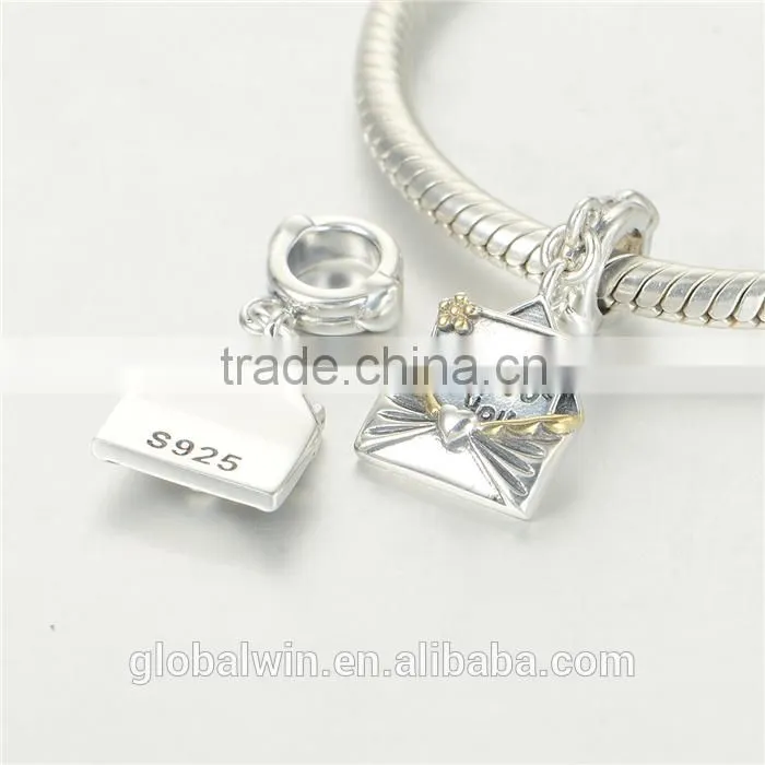 Envelope Bracelet Charms European Charm Bracelet Necklace 100% Real 925 Sterling Silver S218 Best Gifts For You Or Friends