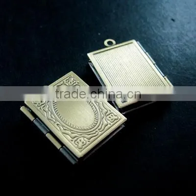 19x26mm vintage style antiqued bronze square DIY photo locket pendant charm supplies 1191003