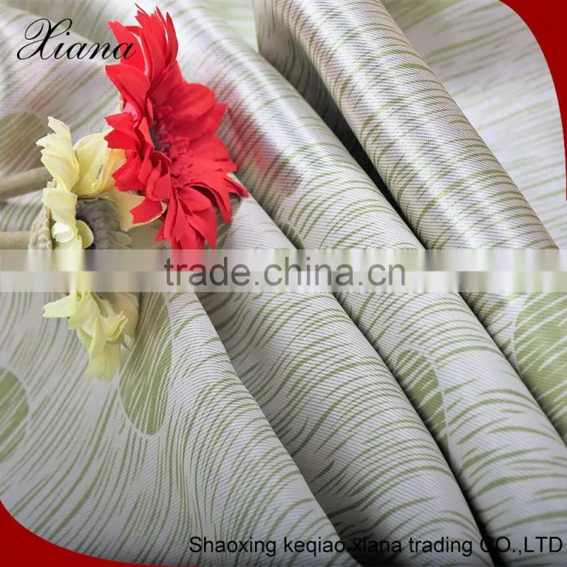 Green color printing luxury window curtain