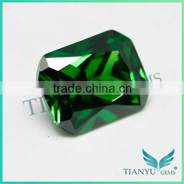 Free Sample Hot sale Gemstone Wholesale Octagon Cut Cubic Zirconia,Synthetic Emerald Green Gemstone