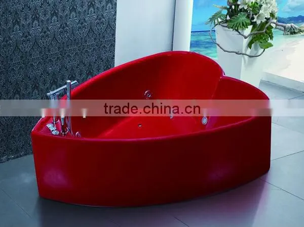 Elegance red heart shaped bathtub