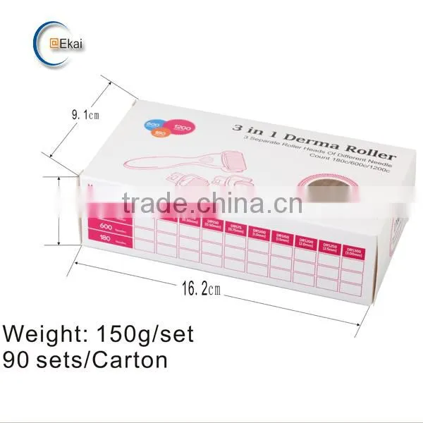 0.5mm eyes roller 1.0mm face roller 1.5mm body roller dermaroller 3 in 1