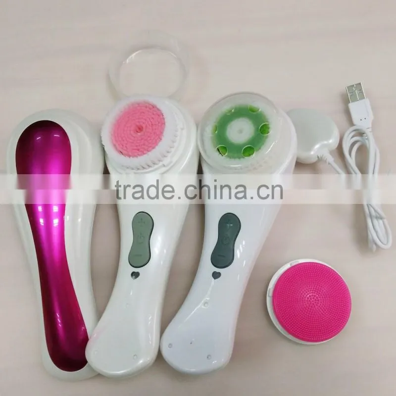 Home using waterproof sonic vibrating deep clearnsing rotating facial brush