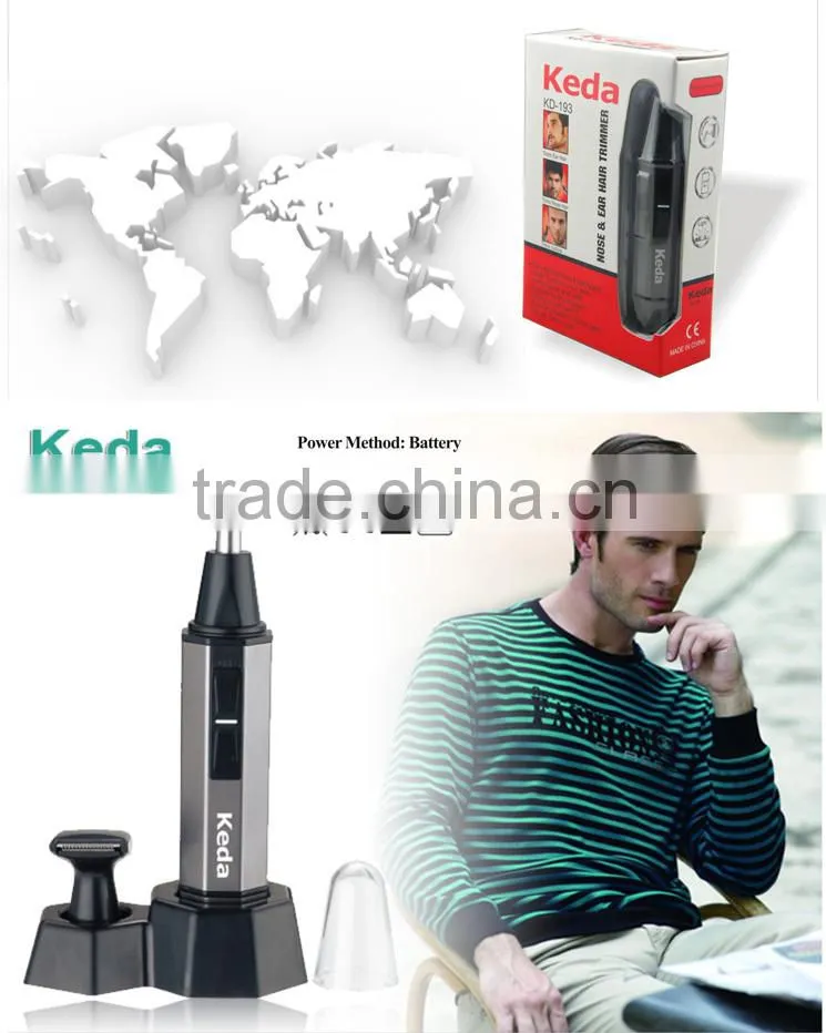 Battery KEDA Nose Trimmer with 2 Heads