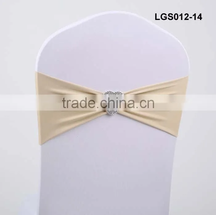 wholesale light purple spandex chair cover chair band with buckle