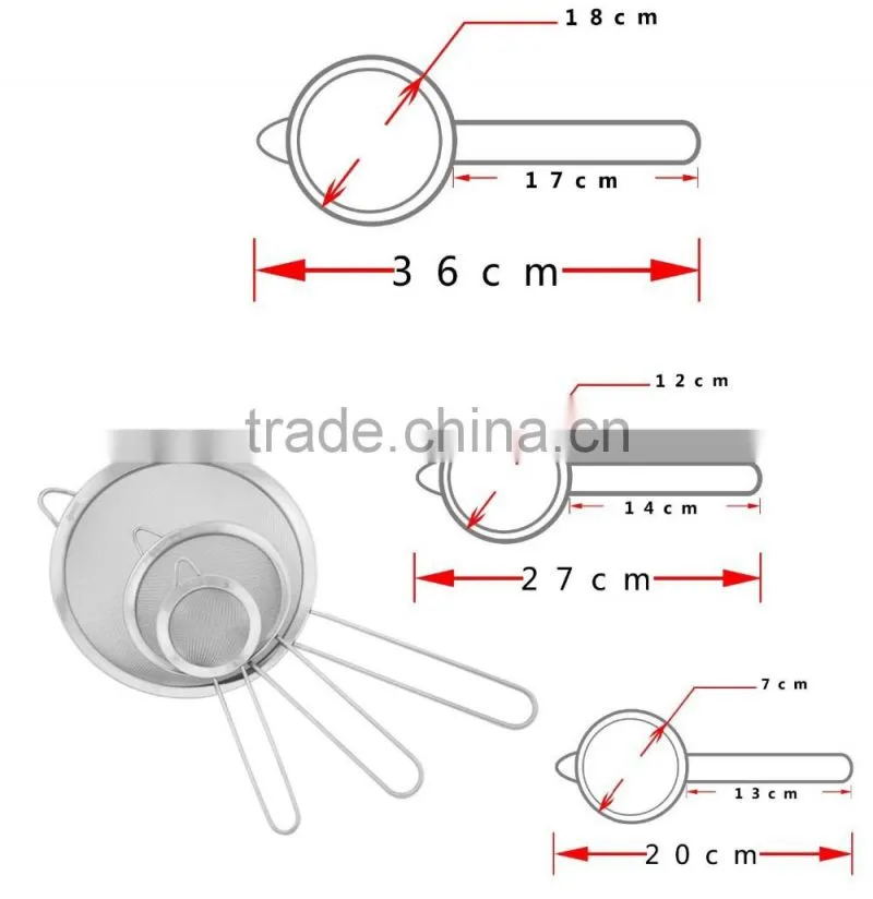 Food Strainer Set Fine Stainless Steel Fine Mesh Strainers, Colanders