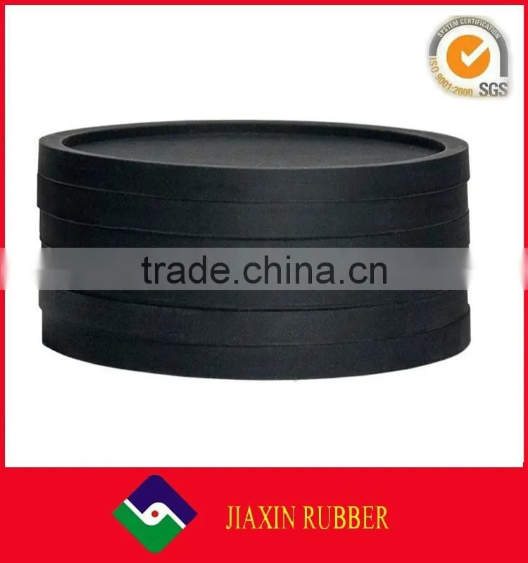 Durable round shape silicone coaster black silicone rubber drink coasters cup mats 10 cm