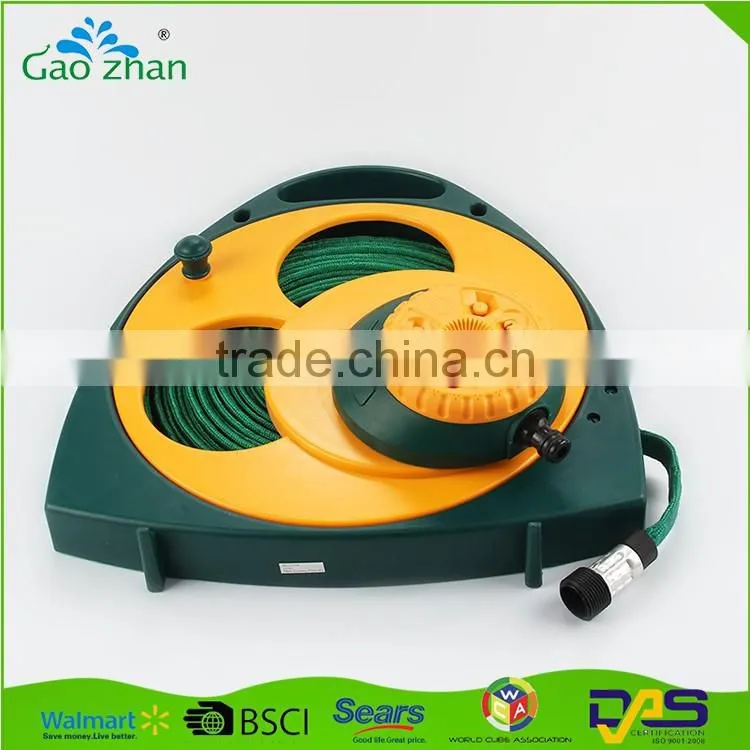 15M / 50FT portable pvc garden hose / roll flat water hose with spray nozzle