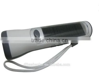 China factory price super bright 5 leds solar flashlight with FM radio