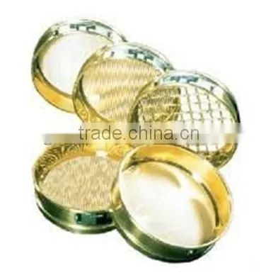 Brass test sieve for test the weight of dry soil (sand)