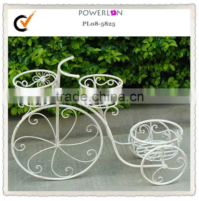 Garden decorative wrought iron bicycle flower pot stands