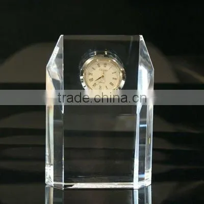 Crystal pyramid clock for gift