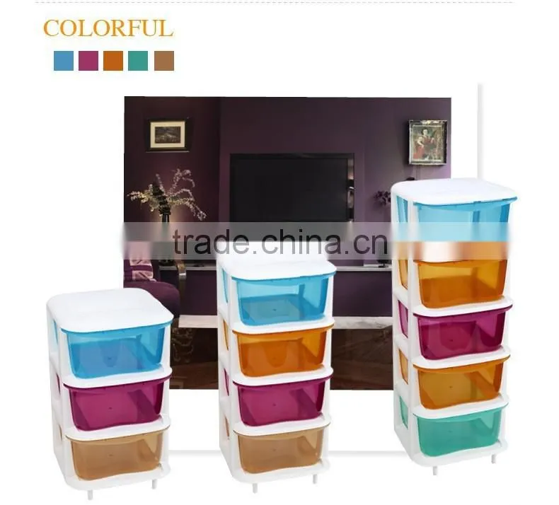 3 DRAWER WIDE CART AQUA BLUE TINT STORAGE ORGANIZER NEW