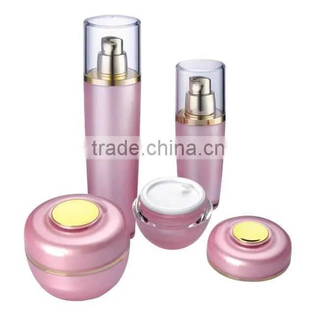 Empty cosmetic skin care cream bottle and jar set