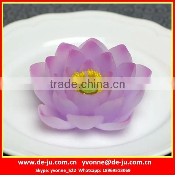 False Blossom Yellow Pistil Lotus Flower Shape Candle