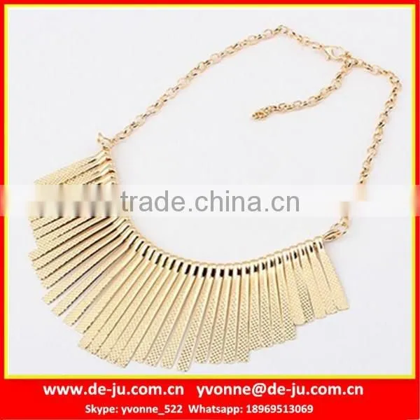 Silver Bib Tassel Chain Necklace