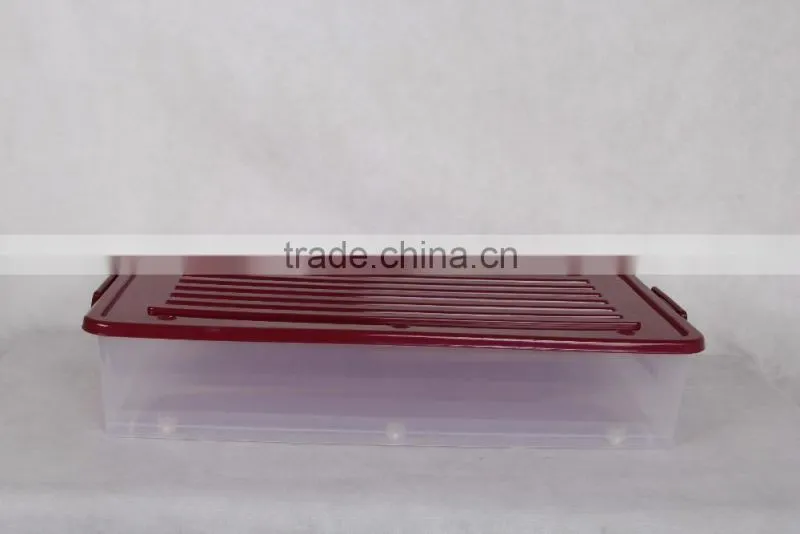 Durable transparent stackable plastic storage box