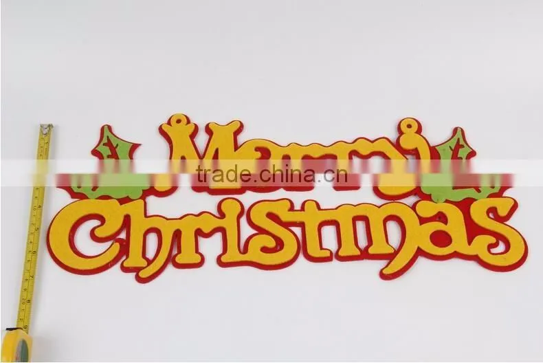 Merry Christmas Window listing Christmas decorations non-woven fabrics English Letters decorations