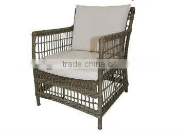 2017 Trade Assurance Hollow Out Design Outdoor PE Rattan handmade modern french single armchair