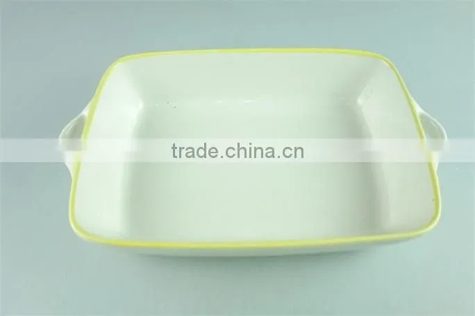 Stoneware ceramic baking dish / rectangular bakeware with handles