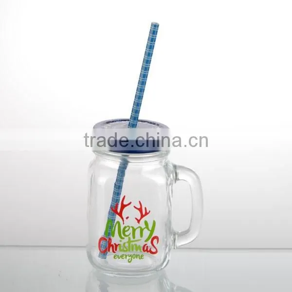 18oz lovers mason jars healthy snacks with lid straw with handle with wooden stand