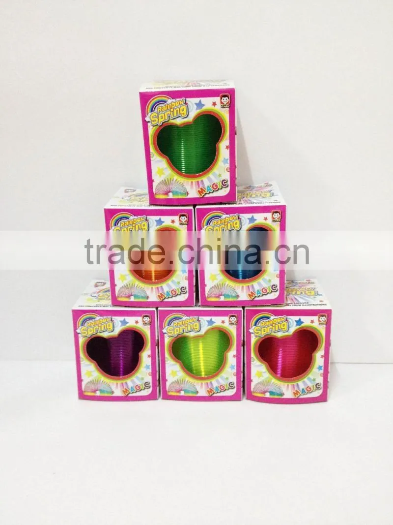 wholesale promotional plastic rainbow spring /plastic rainbow circle