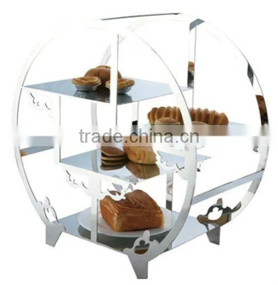 3 bowl Stainless steel buffet display shelf