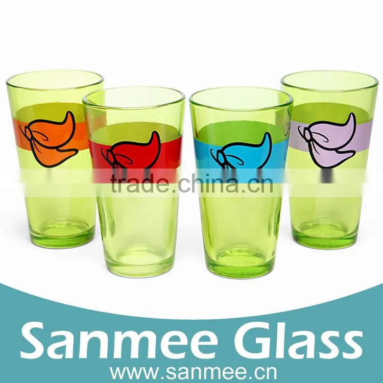 4PCS Gift Glass Adventure Time Face Pint Glass Set Drink Glassware