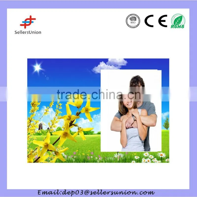 High Quality Sun Flower Printed Decoration Mirror Glass Frame 4"x6"